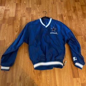 VINTAGE COWBOYS BLUE V NECK SWEATSHIRT SMALL